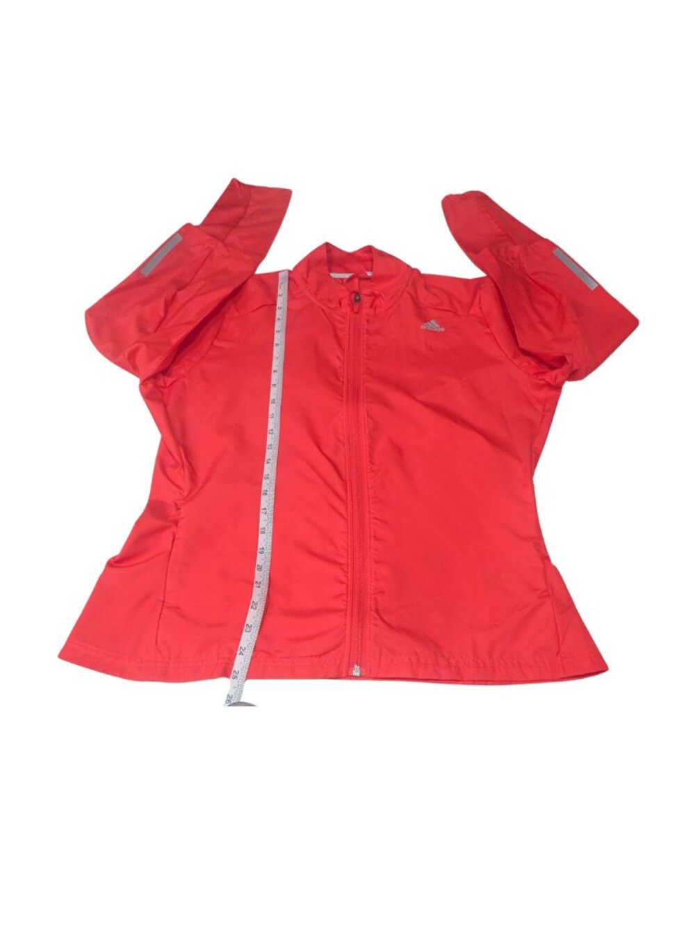 Adidas Climalite Women’s Running Jacket Size L Coral Red Reflective - Picture 6 of 8
